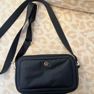 Lululemon Black everyday Crossbody Bag with gold hardware